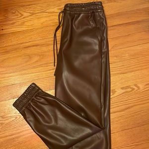 Faux Leather Joggers